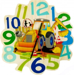 Hess Horloge en bois pour enfants Pelle mécanique