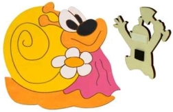 Aimant décoratif en bois Escargot