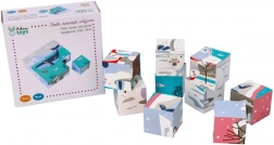 Cube en bois avec animaux de l’Arctique