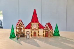 Cleverclixx jeu de construction magnétique calendrier de l'Avent Village de Noël – 46 pièces