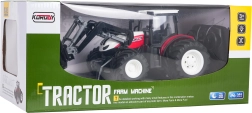 Tracteur RC avec chargeur frontal, rouge 1:24