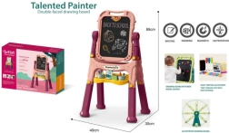 Tableau artistique pour enfants 48 pcs – rose, double face à craie et magnétique
