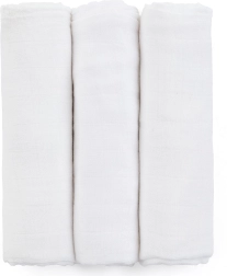 Langes en mousseline de bambou PETITE&MARS Moussy Total White 68 × 68 cm (lot de 3)
