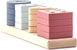 Cubika Pastel Tri des formes V – puzzle en bois 17 pièces