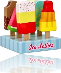 Glaces en bois sur présentoir pour enfants