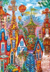 Puzzle Heye - Charming Village : Porte bleue 500 pièces