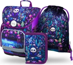 BAAGL 3 SET Ergo Jungle Panda : cartable, trousse, sac