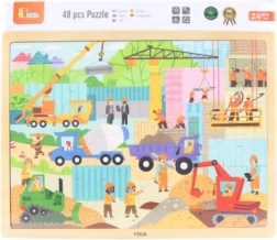 Puzzle en bois 48 pièces – engins de chantier