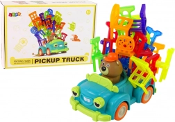 Jeu d’adresse chaises qui tombent avec petite voiture mobile