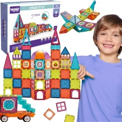 woopie blocs de construction magnétiques 3D train – set 71 pcs