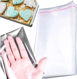 Sachets cellophane OPP autocollants 16 × 20 cm, 100 pcs