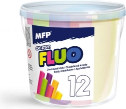 Craies fluorescentes pour trottoir, rondes, 12 pcs, assortiment de couleurs, seau