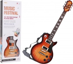 Guitare électrique pour enfants avec casque et microphone – Marron