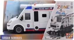 Voiture de police à visser à piles avec effets et moteur à friction