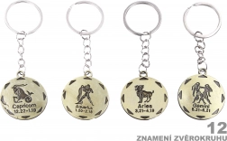 Porte-clés rond avec signe du zodiaque