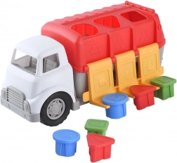 Camion-benne en plastique avec tri des formes et des couleurs, roue libre, 34 cm