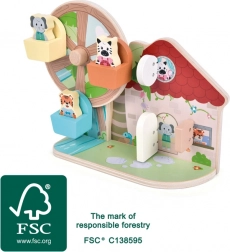 Jouet en bois motorique avec grande roue Amis de la jungle small foot