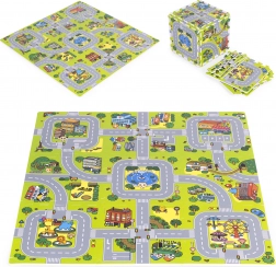 Tapis de jeu en mousse ville 90,5 × 90,5 cm, 21 pièces ECOTOYS