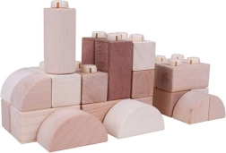 Blocs de connexion en bois naturel 100 pcs dans une boîte