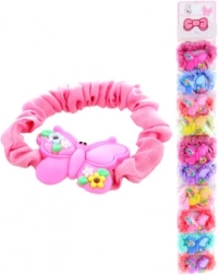 Élastiques à cheveux avec motif papillons, lot de 10 pcs