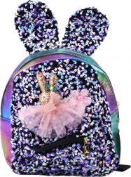 Sac à dos enfant coloré avec paillettes et oreilles de lapin