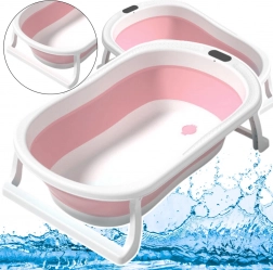 Baignoire pour bébé pliable avec pieds antidérapants – rose