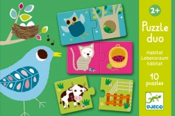 DJECO Puzzles maisons d'animaux 12x2 pièces