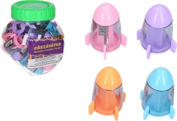 Taille-crayon avec réservoir et gomme – vaisseau spatial