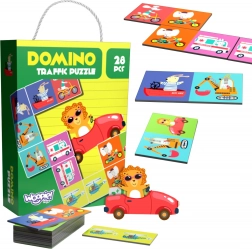 Jeu éducatif Animaux en Transport Puzzle Domino Montessori