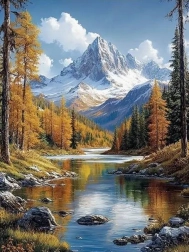 Peinture diamant paysage de montagne 30 × 40 cm