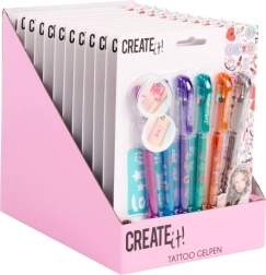 Kit de tatouage CREATE it! 6 stylos parfumés avec pochoirs