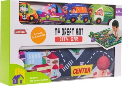 Tapis de jeu souple Ville avec 4 petites voitures