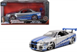Modèle métallique de voiture 2002 Nissan Skyline GT‑R R34 1:24 Fast and Furious