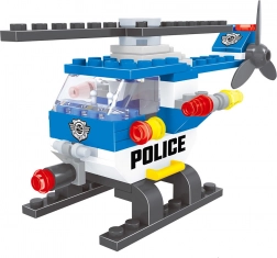 jeu de construction compatible BLOXO police hélicoptère 68 pcs