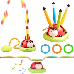 WOOPIE Jeu interactif pour enfants 3-en-1 : Lance-fusées, Corde à sauter, Jeu de cible Coccinelle