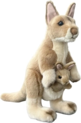 Kangourou en peluche avec bébé 30 cm