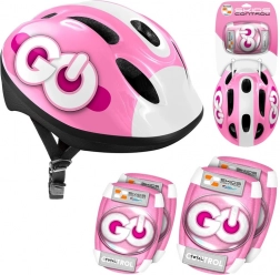Ensemble de protection pour enfants rose - casque et protège-genoux