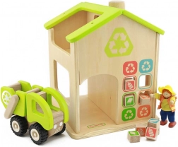 Masterkidz station de recyclage et de tri des déchets en bois