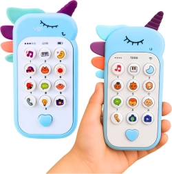 Téléphone interactif licorne pour enfants – lumières et sons, bleu