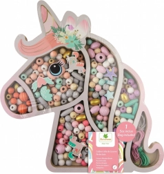 Perles en bois pastel – licorne