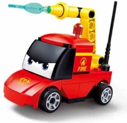 Sluban Voiture à remontoir avec yeux Pompiers