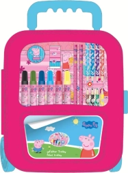 Valise artistique rose à roulettes PEPPA PIG pour enfants