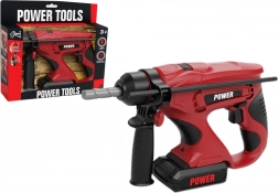 Perceuse jouet rouge pour enfants à piles avec forets