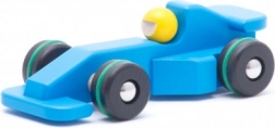 Voiture de course en bois bleue pour enfants
