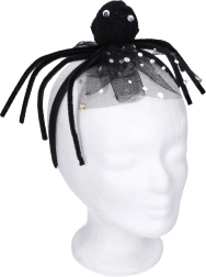 Serre-tête de carnaval avec araignée noire