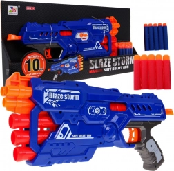 Blaster pour enfants à 6 canons BLAZE STORM avec 10 fléchettes en mousse, manuel