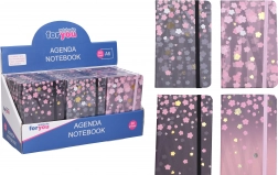 Carnet ligné relié 9 × 14 cm avec motif floral, 80 pages