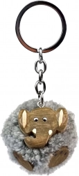 Porte-clés en bois Pompon Éléphant