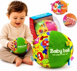 Balle sensorielle souple Woopie Baby avec étiquettes et son