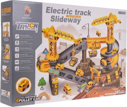 Méga jeu de construction – circuit de chantier avec grues et petites voitures, 44 pièces